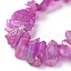 天然水晶ポイントビーズ連売り  染め  ナゲット  15~30x4~8x4~7mm  穴：1mm  8インチ&nbsp;G-K181-B24