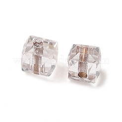 69個のガラスシードビーズ  キューブ  多面カット  サドルブラウン  4.5x4.5x4.5mm  穴：1mm&nbsp;GLAA-Q120-01B