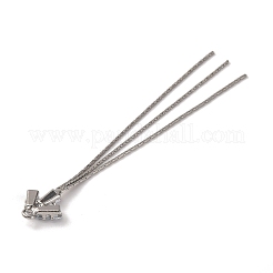 真鍮製マイクロパヴェクリアキュービックジルコニアビッグペンダント  リーフタッセル  プラチナ  81x11x3mm  穴：2mm&nbsp;KK-G510-12P