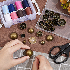 25スタイル5穴合金シャンクボタン1個  半円  アンティークブロンズ  12~27x10~17mm  穴：2mm  5個/スタイル&nbsp;FIND-UN0002-81