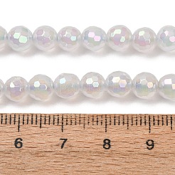 Electroplated Natural Agate Beads Strands&nbsp;G-B191-A07-6mm-01