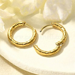 女性用304ステンレスフープピアス  イオンプレーティング（ip）  リング  14KGP本金メッキ  17x2.5mm&nbsp;EJEW-M068-12E-G