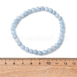 天然アクアマリンラウンドビーズストレッチブレスレット男性用女性用  内径：2-1/8~2-1/8インチ（5.4~5.5cm）&nbsp;BJEW-U034-01E-01
