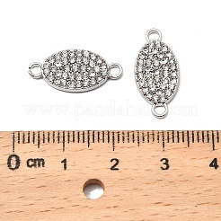 合金クリスタルラインストーンコネクタチャーム  オーバルリンク  プラチナ  9x19x2mm  穴：1.8mm&nbsp;FIND-B051-05P