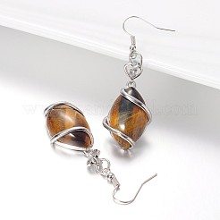 Platinum Tone Brass Rhinestone Mixed Stone Dangle Earrings&nbsp;EJEW-JE01702