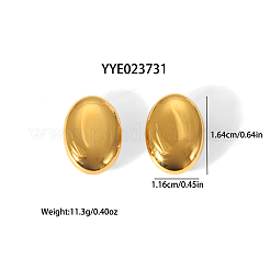Fashion Oval 304 Stainless Steel Stud Earrings & Pendant Necklaces Sets for Women&nbsp;BL8928-1