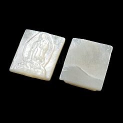 Carved Natural White Shell Cabochons&nbsp;SSHEL-N038-07-05