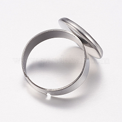 Tarnish Resistant Adjustable 304 Stainless Steel Finger Rings Components&nbsp;LS-A-STAS-F149-18P-D