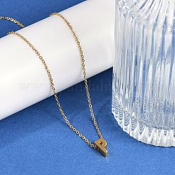Ion Plating(IP) 304 Stainless Steel Pendant Necklaces&nbsp;NJEW-R050-01G-16