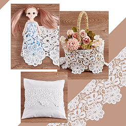 15 Yards Cotton Embroidery Flower Lace Ribbon&nbsp;OCOR-WH0086-91B
