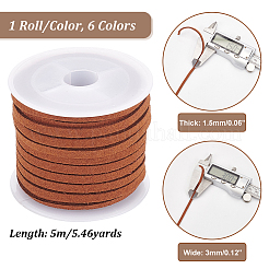 6 Rolls 6 Colors Faux Suede Cord&nbsp;LW-PH0002-27A