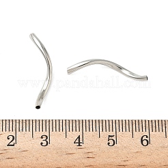真鍮ツイストチューブビーズ  カドミウムフリー＆鉛フリー  プラチナ  24~25x2mm  穴：0.9~1.2mm&nbsp;KK-B120-02C-P