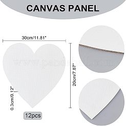 キャンバスパネルの塗装  裏面にコート紙を使用  空白の製図板  油絵具・アクリル絵具用  ハート  ホワイト  15x15x0.3cm&nbsp;DIY-NB0001-75A