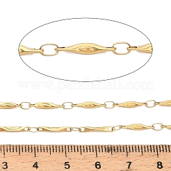 304ステンレススチールリンクバーチェーン  ハンダ付け  イオンプレーティング（ip）  スプールで  18KGP本金メッキ  11.5x2x2.5mm  約32.81フィート（10m）/ロール&nbsp;CHS-H116-01N-G
