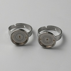 304 Stainless Steel Adjustable Bezel Cup Ring Settings&nbsp;FIND-WH0110-500D