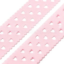 ポリエステルリボン  ハート  衣服アクセサリー用  ピンク  1-1/8インチ（30mm）  約20.00ヤード（18.29m）/ロール&nbsp;DIY-R050-01E