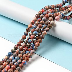ナチュラルインペリアルジャスパービーズ連売り  染め  ラウンド  ファイヤーブリック  8~8.5mm  穴：1mm  約46個/連  14.88''（37.8センチメートル）&nbsp;G-A175B-8mm-11