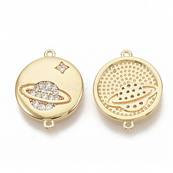 Brass Micro Pave Cubic Zirconia Links connectors&nbsp;KK-T051-04G-NF