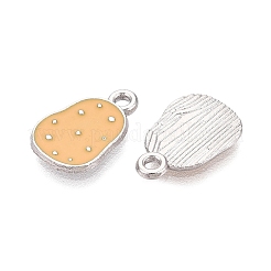 合金エナメルチャーム  ジャガイモのチャーム  プラチナ  15x10x1mm  穴：1.5~1.6mm&nbsp;ENAM-Q003-07P
