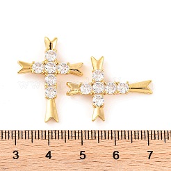 Brass Micro Pave Clear Cubic Zirconia Pendants&nbsp;KK-U017-09B-G