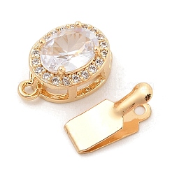 Brass Micro Pave Cubic Zirconia Box Clasps&nbsp;KK-C080-12G-01