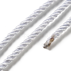 ナイロンねじり丸紐  バッグのストラップ作りに  銀  5~5.5mm  約10.94ヤード（10m）/ロール&nbsp;NWIR-S001-01M