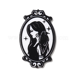 ハロウィンアクリルパーツ  魔女  オーバル  46.5x27.5x2.5mm  穴：1.8mm&nbsp;SACR-E010-07C