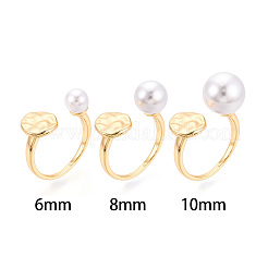 Flat Round Brass Cup Peg Ring Settings&nbsp;KK-N274-27G