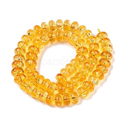 ベーキングペイント透明ガラスビーズ連売り  模造水晶  ロンデル  ゴールド  10x6mm  穴：1.2mm  約65個/連  14.96インチ（38cm）&nbsp;DGLA-N005-12A