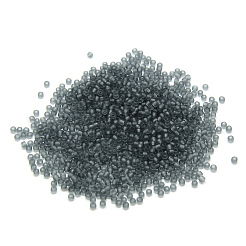 12/0 FGBグレードAラウンドガラスシードビーズ  透明なつや消しスタイル  グレー  2x1.5mm  穴：0.8mm  30000個/袋&nbsp;SEED-Q006-M26