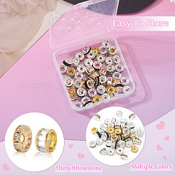 55Pcs 11 Styles Alloy Glass & Iron Rhinestone Spacer Beads&nbsp;FIND-TA0008-70C