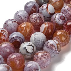 染めの天然カーネリアンビーズ連売り  ラウンド  暗赤色  14mm  穴：1mm  約27個/連  14.88~15.35''（37.8~39センチメートル）&nbsp;G-G175-A12-01