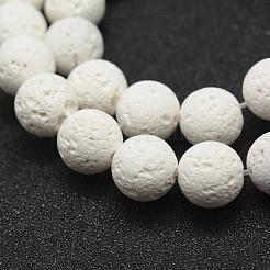 Unwaxed Natural Lava Rock Beads Strands&nbsp;G-J367-01-8mm