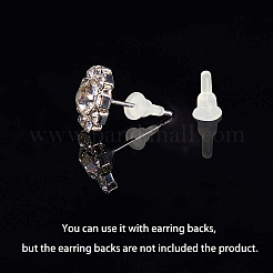 100個のシリコンイヤーナット  ピアスバックキャッチ  コーン  透明  10x6mm  穴：0.1mm  100pc&nbsp;FIND-SC0001-83
