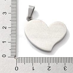 304ステンレススチールエナメルペンダント  ハートチャーム  ステンレス鋼色  ミックスカラー  25x27x3mm  穴：5.5x4mm&nbsp;STAS-Z098-46P