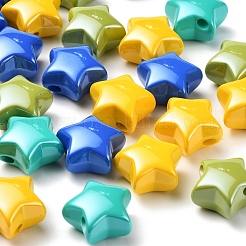 32Pcs 8 Colors Opaque Acrylic Beads&nbsp;MACR-YW0001-41