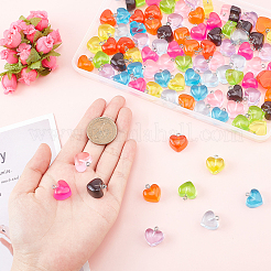 100Pcs 10 Colors Valentine's Day Transparent Resin Pendants&nbsp;FIND-SC0003-28