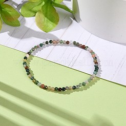 Mini Natural Indian Agate Beaded Stretch Bracelets&nbsp;BJEW-JB07669-04