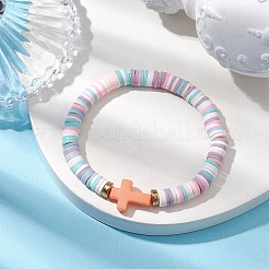 Handmade Polymer Clay Beaded Stretch Bracelets&nbsp;BJEW-JB10600