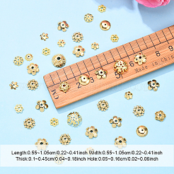 120個12スタイル真鍮ビーズ  混合図形  18KGP本金メッキ  4~8x3~7.5mm  穴：0.8~3.2mm  10個/スタイル&nbsp;KK-YW0003-19
