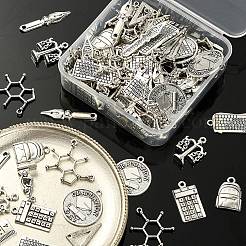 100pcs10スタイルチベットスタイルアロイペンダント  カドミウムフリー＆鉛フリー  混合図形  アンティークシルバー  17~25x12~26x2~6mm  穴：2mm  10個/スタイル&nbsp;TIBEP-CJ0001-92