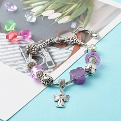 Heart Angel Clover Flowers European Bracelet for Teen Girl Women&nbsp;BJEW-JB06849-05