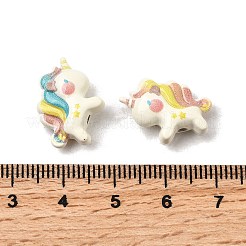 焼き付け塗料合金エナメルビーズ  ミックスカラー  ユニコーン  13.5x18.5x6.5mm  穴：1.6mm  5個/セット&nbsp;FIND-G092-09B