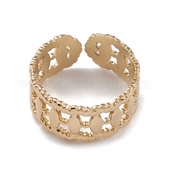 Ion Plating(IP) 304 Stainless Steel Horse Eye Open Cuff Rings for Women&nbsp;RJEW-G285-21G