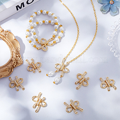 8Pcs Brass Micro Pave Clear Cubic Zirconia Fold Over Clasps&nbsp;KK-BBC0018-57