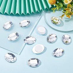 粘着式アクリルラインストーンステッカー30枚。  DIYの装飾や工芸品  多面カット  オーバル  透明  40x30x6.5mm&nbsp;FIND-FG0001-94B