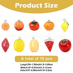 10Pcs 10 Styles Autumn Theme Resin Pendants&nbsp;FIND-YW0005-42