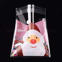 レクタングルクリスマスモチーフセロハンのOPP袋  サンタクロースの模様で  パールピンク  13x9.9cm  一方的な厚さ：0.035mm  インナー対策：9.9x9.9のCM  約95~100個/袋&nbsp;OPC-L001-36