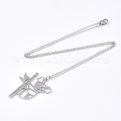 Non-Tarnish 201 Stainless Steel Pendant Necklaces&nbsp;NJEW-T009-JN033-1-45