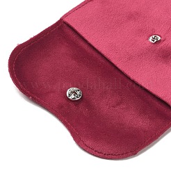 ベルベットのジュエリーポーチ  スナップボタン付きジュエリーギフトバッグ  リング、ネックレス、イヤリング、ブレスレットの保管用  長方形  ファイヤーブリック  14x11x0.2cm&nbsp;ABAG-K001-01E-01